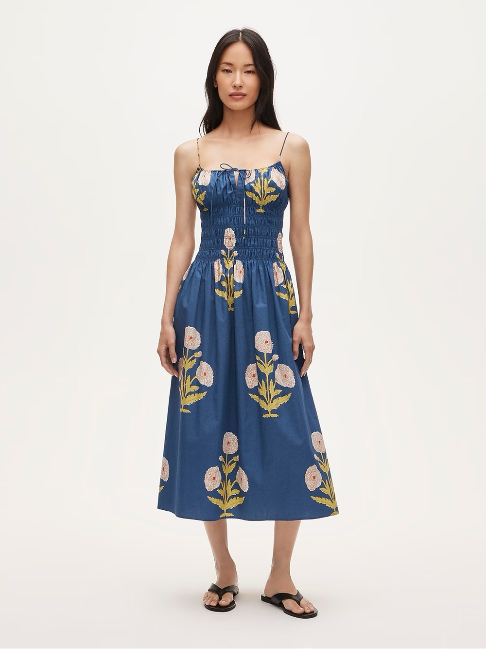 J. Crew Reverie Dress Marigold Block Print
